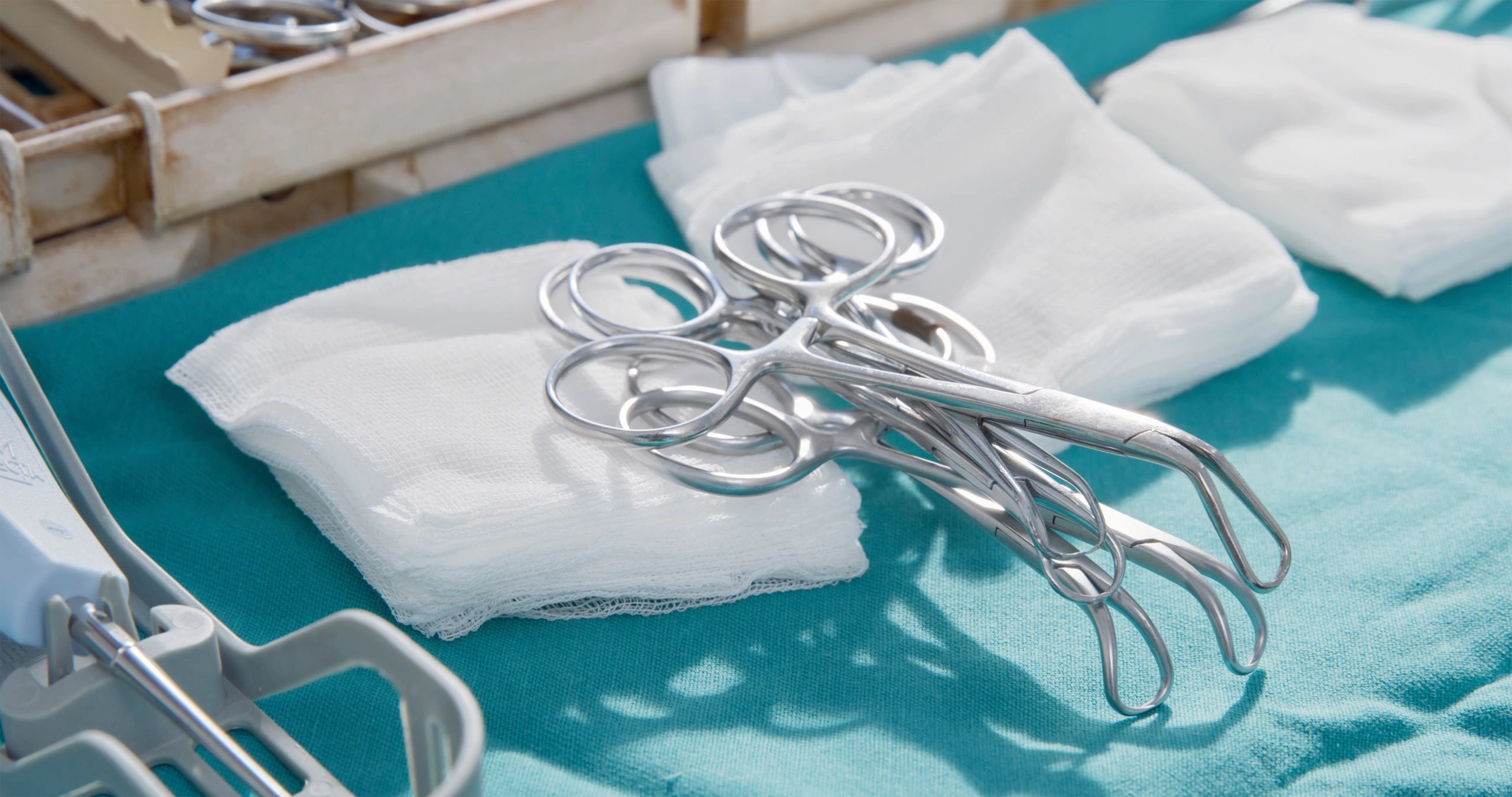 Surgical items in sterile packaging ensuring patient safety