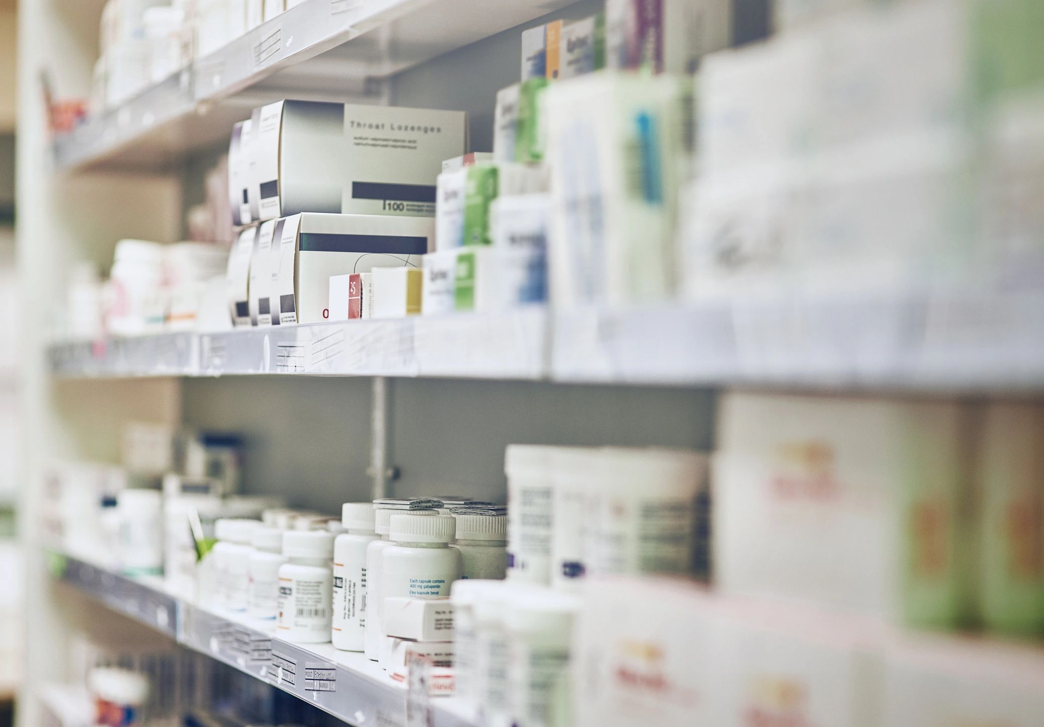 Close-up of pharmaceutical products and capsules