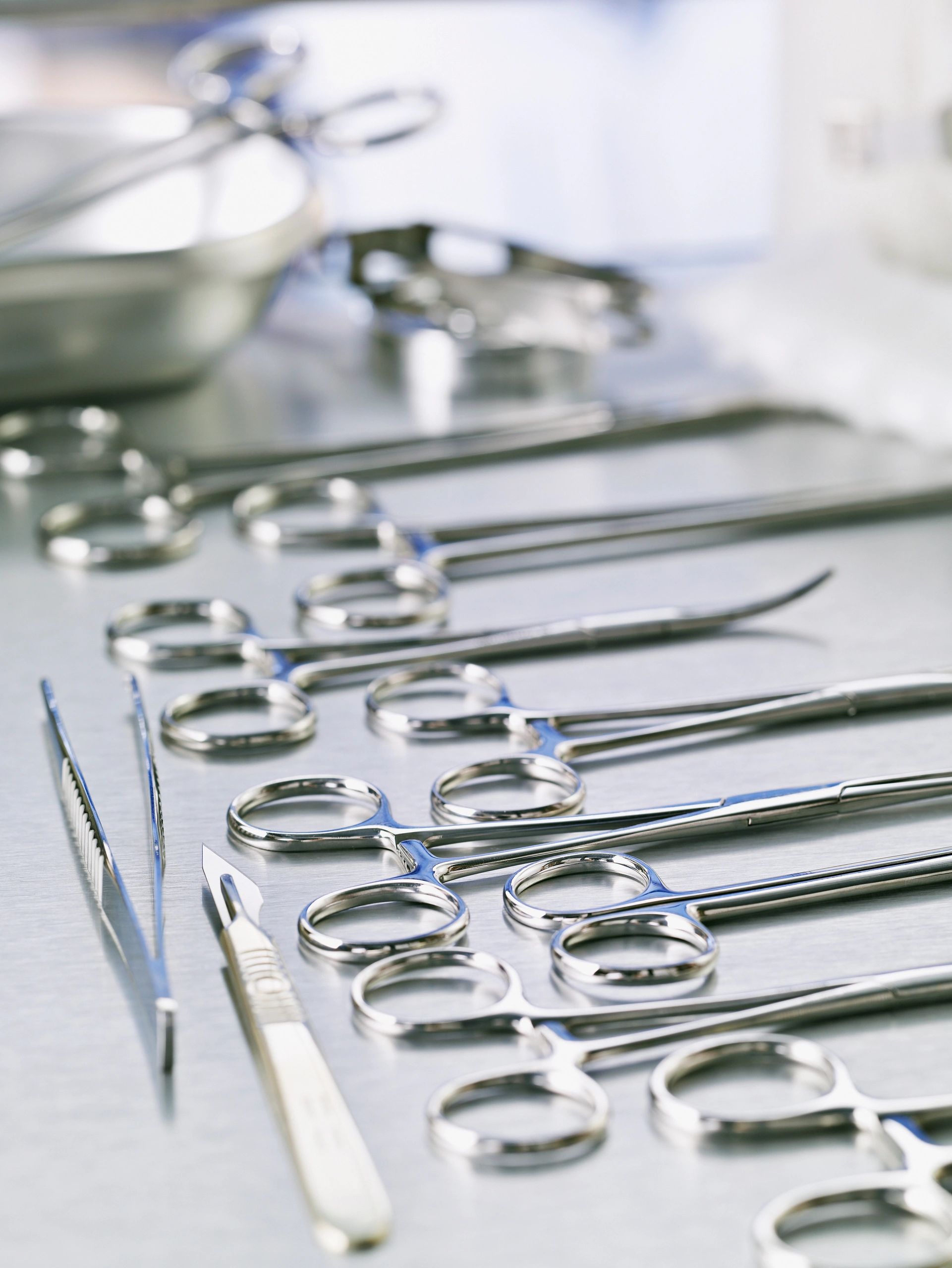 Close-up of surgical tools for healthcare